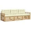 vidaXL Set di divani da esterno 3 pz Bianco e Crema Poliestere