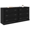 vidaXL Sideboards con cassetto 2 pcs Rovere Nero 70 x 35,5 x 67,5 cm