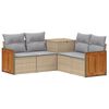 vidaXL Set di divani 5 pz Beige e Grigio Chiaro