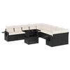 vidaXL Set Divani da Giardino 11 pz con Cuscini in Polyrattan Nero