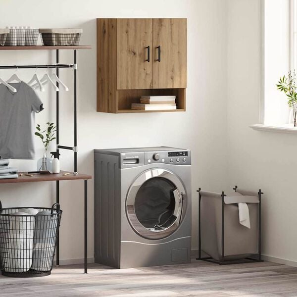 vidaXL Mobiletto a muro Rovere artigianale 60 x 31 x 70 cm