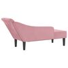 vidaXL Chaise Lounge con Cuscini Rosa in Velluto