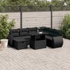 vidaXL Set Divani da Giardino con Cuscini 8 pz Nero in Polyrattan