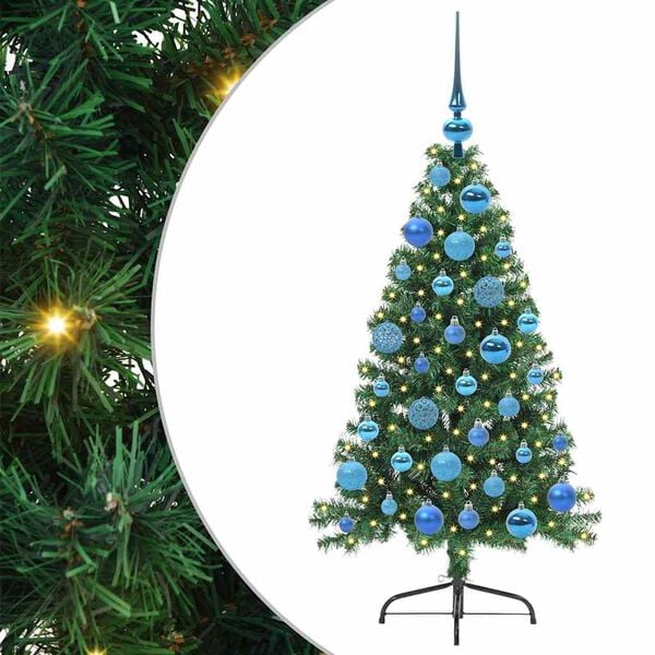 vidaXL Albero di Natale artificiale con luci integrate Verde 120 cm