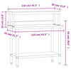 vidaXL Tavolo Lavoro Cucina con Ripiano 110x55x120 cm Acciaio Inox