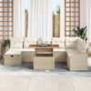 vidaXL Set Divano da Giardino con cuscino 9 pcs Beige Poly Rattan