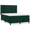 vidaXL Giroletto a Molle con Materasso Verde Scuro 140x190 cm Velluto