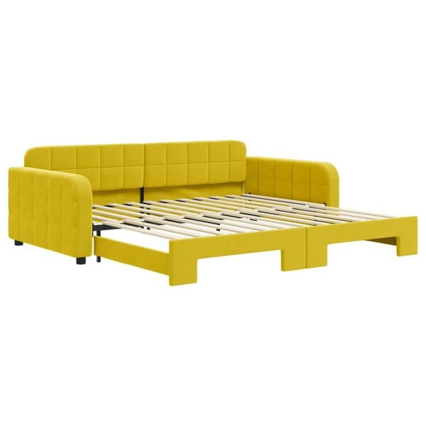 vidaXL Divano Letto con Letto Estraibile Giallo 100x200 cm in Velluto