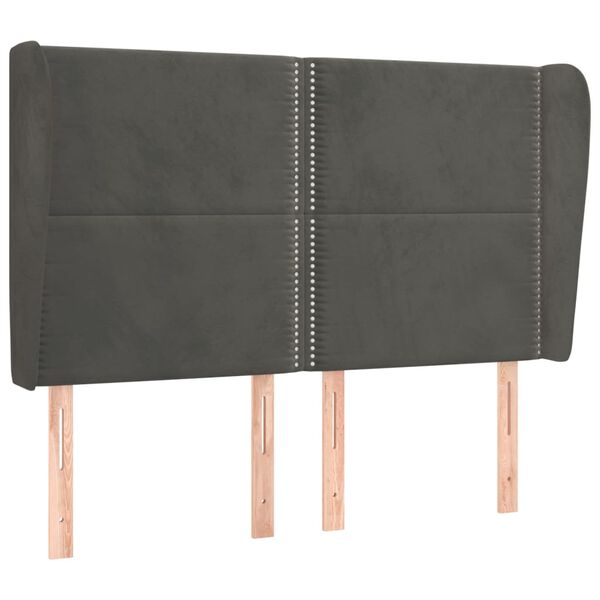 vidaXL Testiera ad Orecchio GrigioScuro 147x23x118/128cm in Velluto