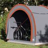 vidaXL Tenda porta biciclette Grigio e arancione 256 x 222 x 182 cm