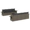vidaXL Set Divano da Giardino 9 pz con Cuscini Grigio in Polyrattan