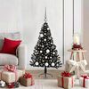 vidaXL Albero di Natale artificiale con luci integrate Nero 120 cm PVC