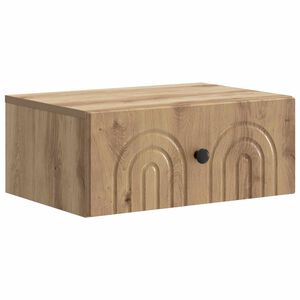 vidaXL Mobiletto da notte a muro Rovere Artigianale 49 x 34,5 x 20 cm