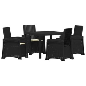 vidaXL Set da Pranzo per Giardino 5 pz Antracite e Crema PP