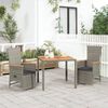 vidaXL Set da Pranzo da Giardino 3 pz con Cuscini in Polyrattan Grigio