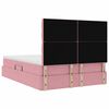 vidaXL Letto con contenitore e LED con led Rosa 140 x 190 cm Velluto