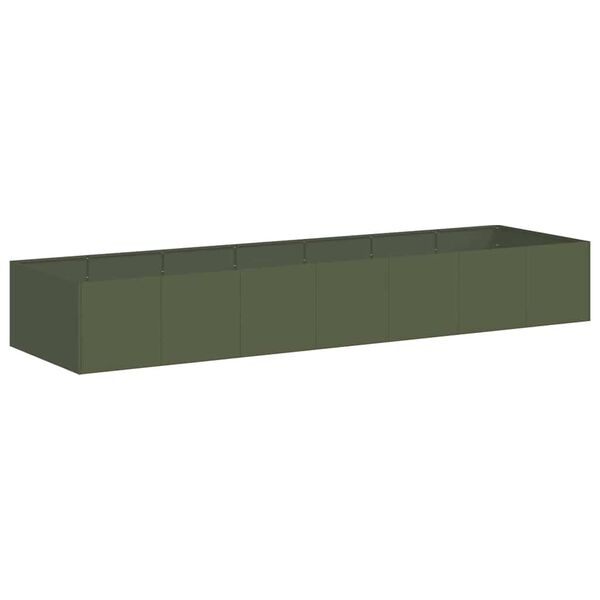 vidaXL Fioriera Verde Oliva 280x80x40 cm in Acciaio