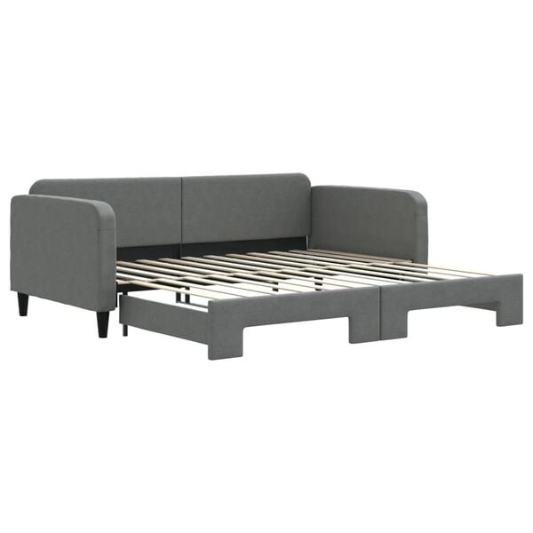 vidaXL Divano Letto con Letto Estraibile Grigio Scuro 100x200 Tessuto