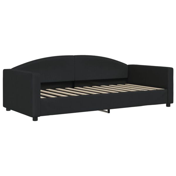 vidaXL Divano Letto con Materasso Nero 90x200 cm in Tessuto