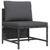 vidaXL Divano Centrale Modulare con Cuscini in Polyrattan Grigio
