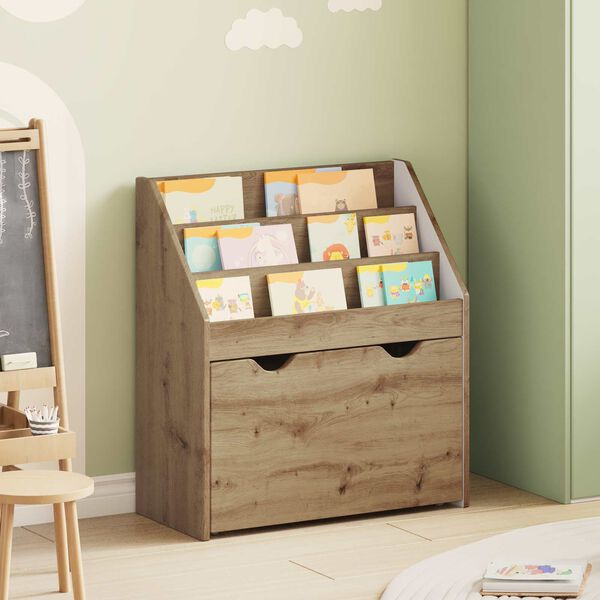 vidaXL Libreria per Bambini Rovere artigianale 60 x 29,5 x 69 cm