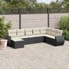 vidaXL Set Divani da Giardino con Cuscini 8 pz Nero in Polyrattan
