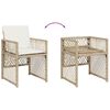 vidaXL Set da Pranzo da Giardino 9 pz con Cuscini Beige in Polyrattan