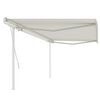 vidaXL Tenda da Sole Retrattile Manuale con Pali 5x3,5 m Crema