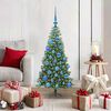 vidaXL Albero di Natale con 150 LED con supporto Verde 120 cm PVC