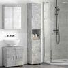 vidaXL Set di Armadi da Bagno TULUM Grigio cemento 37 x 31,5 x 203 cm