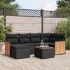 vidaXL Set Divani da Giardino con Cuscini 7pz Nero Polyrattan