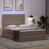 vidaXL Letto con contenitore e LED Cappuccino 140 x 200 cm