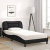 vidaXL Letto con Materasso Hvar Nero 100x200 cm in Similpelle