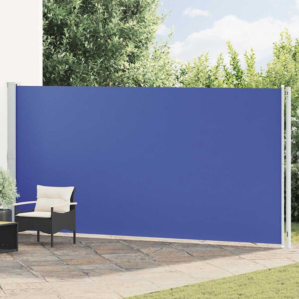 vidaXL Tenda da Sole Laterale Retrattile per Patio 200x600 cm Blu