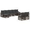 vidaXL Set Divano da Giardino 9 pz Grigio polyrattan