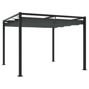 vidaXL Gazebo da Giardino con Tetto Retrattile Antracite 3x3 m Acciaio