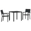vidaXL Set da Pranzo per Giardino 3 pcs Nero