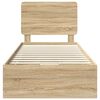 vidaXL Struttura del letto con cassetto Rovere Sonoma 75 x 190 cm