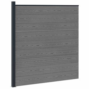 vidaXL Set di Recinzione 175 x 186 cm WPC e Alluminio Grigio