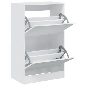 vidaXL Scarpiera Bianca 60x34x96,5 cm in Legno Multistrato