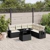 vidaXL Set Divani da Giardino con Cuscini 7pz Nero Polyrattan