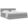 vidaXL Letto con contenitore e materasso Grigio chiaro 180 x 200 cm
