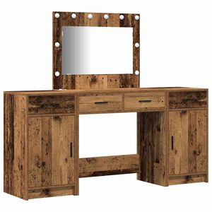 vidaXL Tavolo da Trucco 3 pz Marrone 78,5 x 41 x 135 cm