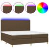 vidaXL Letto a Molle Materasso e LED Marronescuro 200x200cm in Tessuto