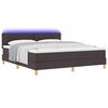 vidaXL Letto a Sorgente LED con led Marrone Scuro 180 x 200 cm Tessuto