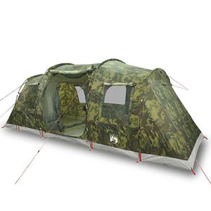 vidaXL Tenda da Campeggio a Tunnel per 4 Persone Mimetico Impermeabile