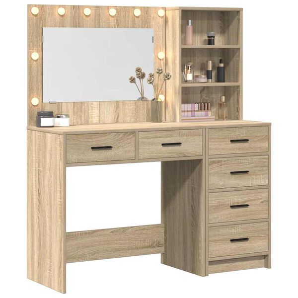 vidaXL Tavolo da Trucco Marrone 78.5 x 41 x 135 cm Legno multistrato