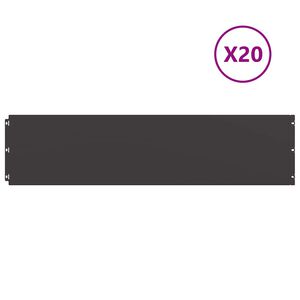 vidaXL Bordure per Prato 20 pz Nere Acciaio Laminato a Freddo