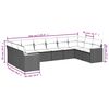 vidaXL Set Divani da Giardino 10pz con Cuscini in Polyrattan Nero