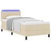 vidaXL Letto a molle con materasso con led Crema 90 x 200 cm Tessuto